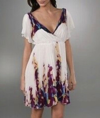DVF Diane Von Furstenberg Women Dagny White Purple Pleather Dress Size 6 |  eBay