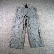 American Eagle Cargo Pants Women 14 Gray Mid Rise Baggy Wide Leg Stretch Utility