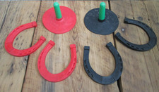 Vintage AUBURN Horse Shoe Toy Set Rubber Horseshoe Game Outdoors USA Made