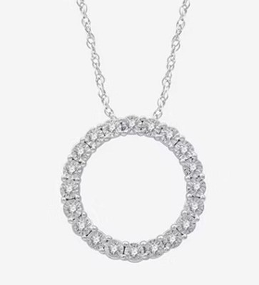 Natural Diamond Sterling Silver Pendant Necklace 1-10 CT