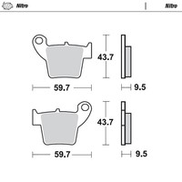 Moto-Master Bremsbelag Nitro Ohne Abe (FüR: Honda CR-F 450 R PE05 02-16 Hinten )