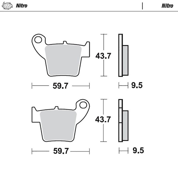 Moto-Master Bremsbelag Nitro Ohne Abe (FüR: Honda CR-F 450 R PE05 02-16 Hinten )-image