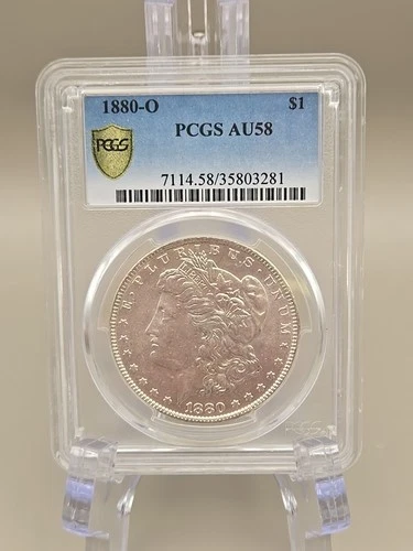 1880-O Morgan Silver Dollar $1 - PCGS AU 58