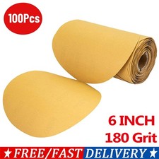 100PCS 6 inch Hook Loop Sanding Discs 180 Grit Orbital DA Sander Paper Pads 6"