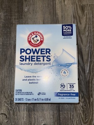 Pack ARM & HAMMER Power Sheets Laundry Detergent Unscented  35ct
