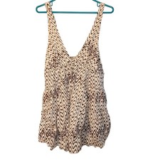 Urban Outfitters Size Small S Short Dress Brown Cream White Trendy Flowy Boho