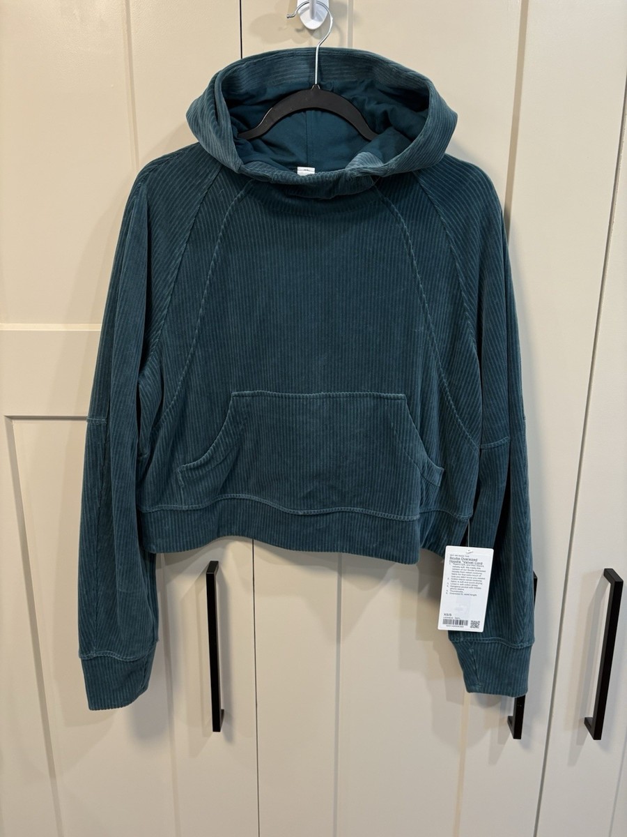 swag.com とぅるー $148 Lululemon Storm Teal Scuba Oversized Hoodie *Velvet Cord Size