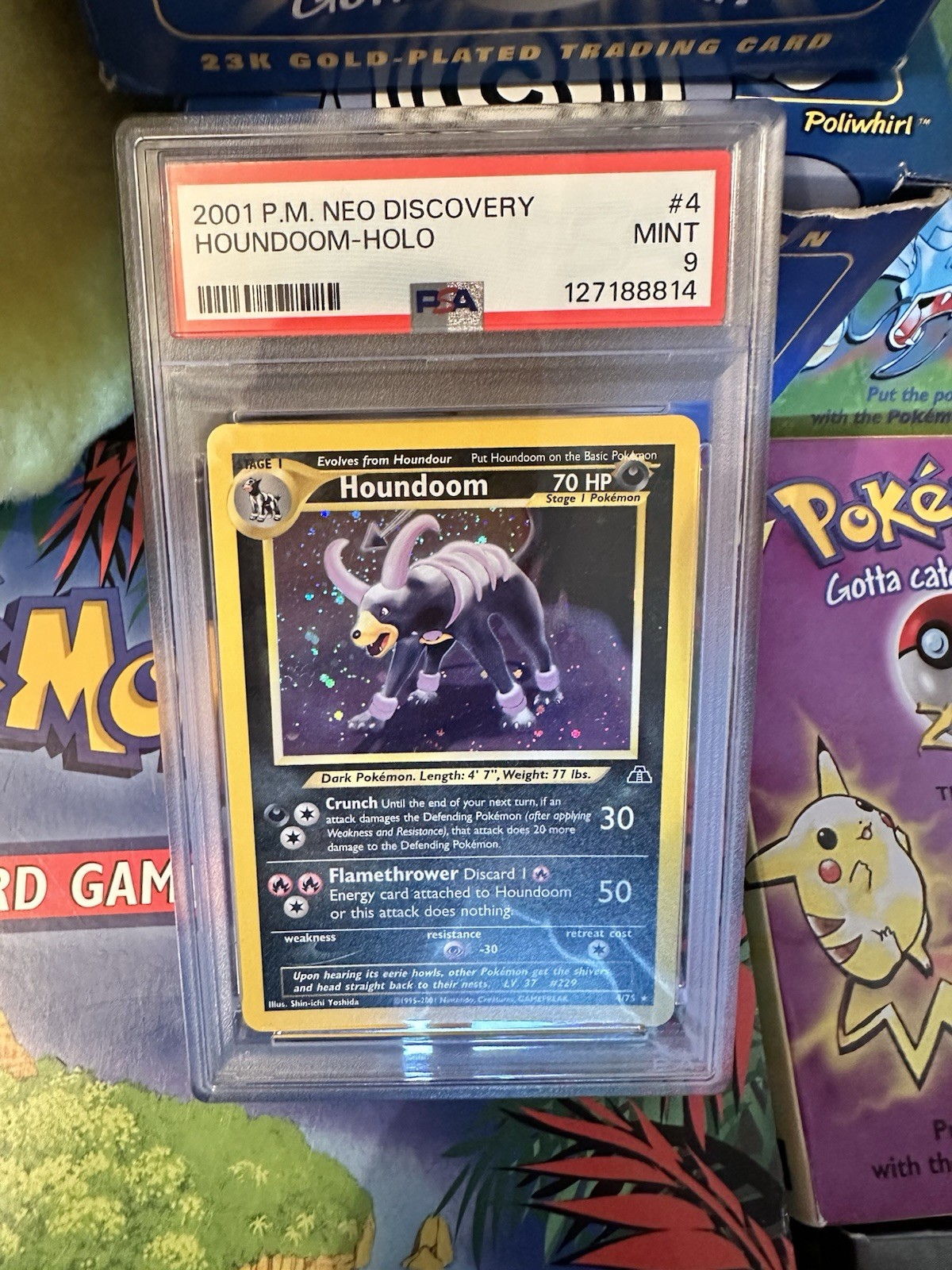 Pokemon Neo Discovery Houndoom Holo Rare 2001 4/75 PSA 9 Mint