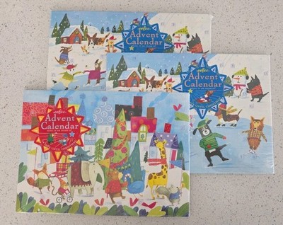 Lot of 3 eeBoo Melissa Sweet Advent Calendars Skating Dogs Christmas Eve Parade