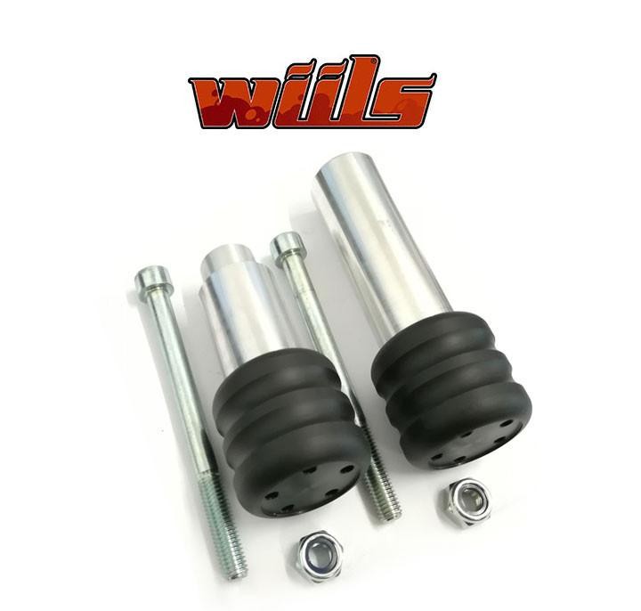 Tampons protection noir Wiils pour éviter les fissures carter sur Hornet 900