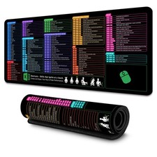 Large Mouse Pad Desk Mat with Excel Shortcuts Cheat Sheet, Anti-Slip Keyboard...