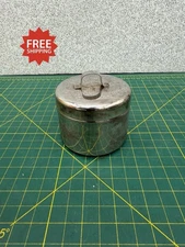 Vintage 3”x3” Vollrath Stainless Steel Apothecary Medical Applicators Jar w/ Lid