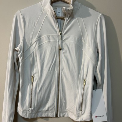 Lululemon Define Cropped Jacket Nulu Light Ivory Gold Full Zipper