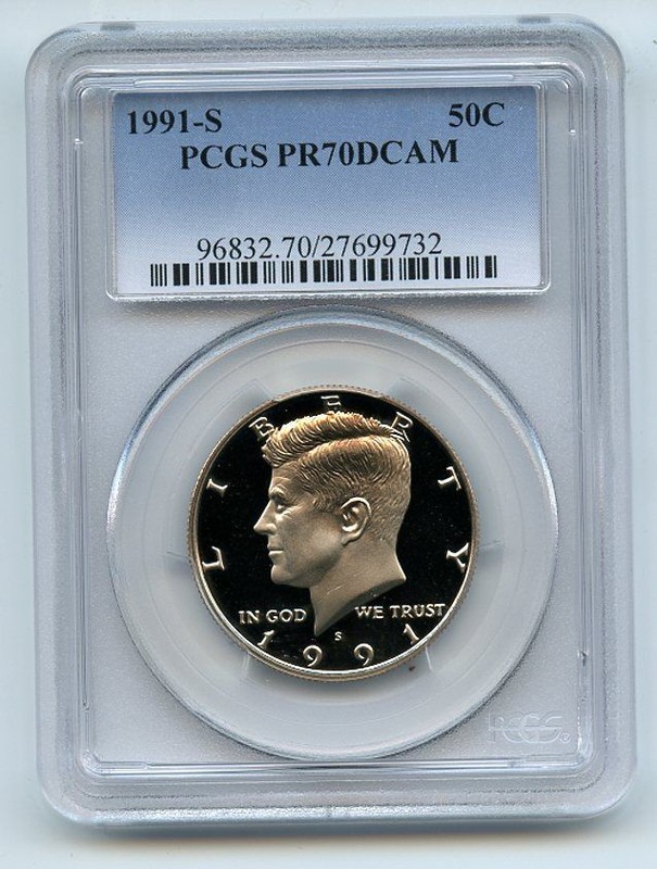1991 S 50C Kennedy Half Dollar Proof PCGS PR70DCAM