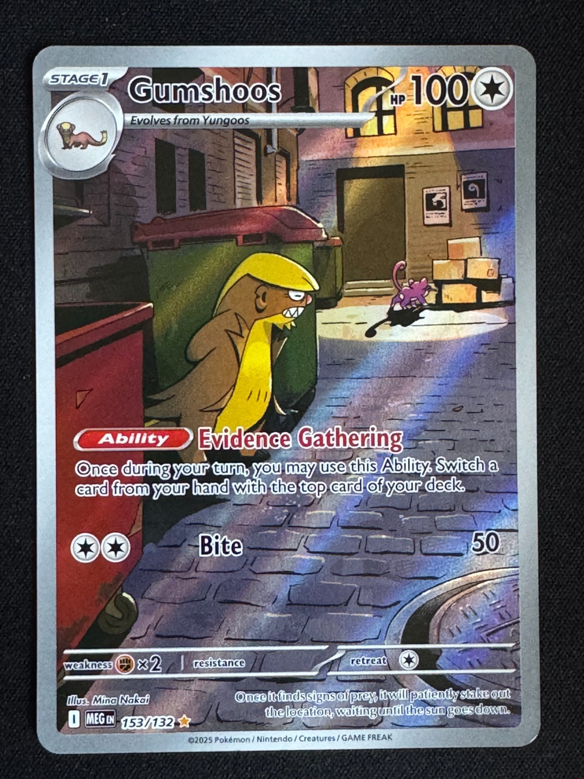 Gumshoos 153/132 MEG: Mega Evolution Holo - Pokemon TCG English - Near Mint