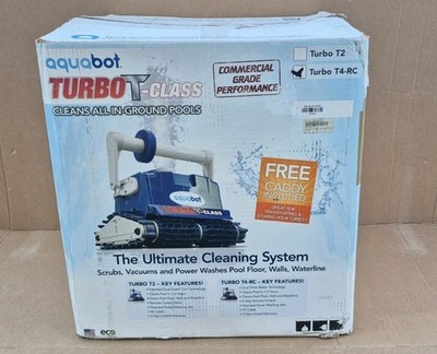 Aquabot Turbo T4RC Plus pool robot w/ power supply & buggy.  2016 new open box