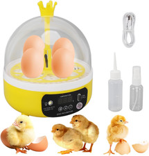 4 Eggs Mini Incubator with Transparent Lid,7W Automatic Temperature Humidity Con