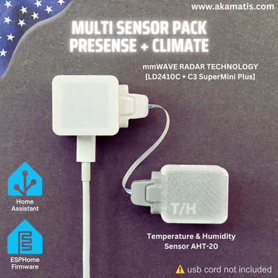 Human Presence & Temp/Humidity Sensors for Home Assistant, WiFi (LD2410C+AHT20)