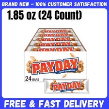 PAYDAY Peanut Caramel, Halloween Candy Bars, 1.85 Oz 24 Count