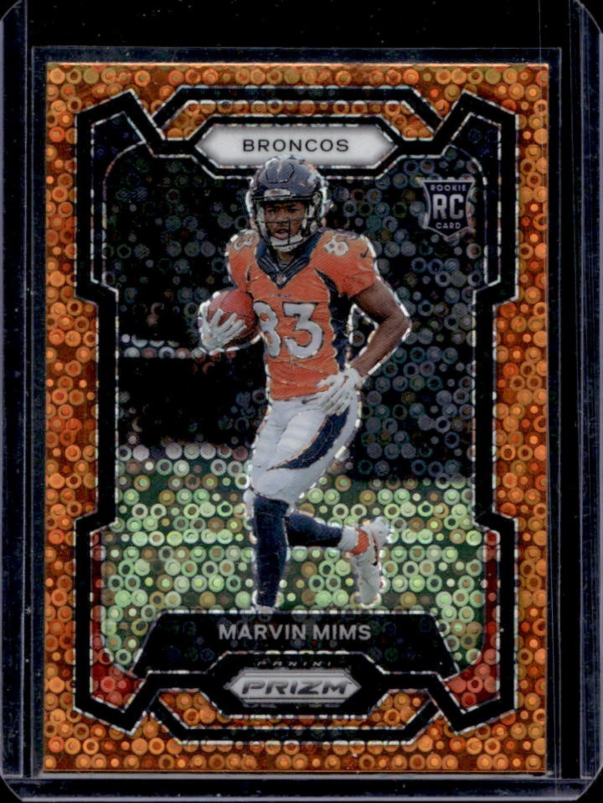 2023 Panini Prizm Marvin Mims RC Orange Disco Rookie #327 Broncos