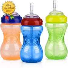 Sippy Cup with Flex Straw 3-Pack 10-Ounce Bottles Sippy Cups for Toddlers