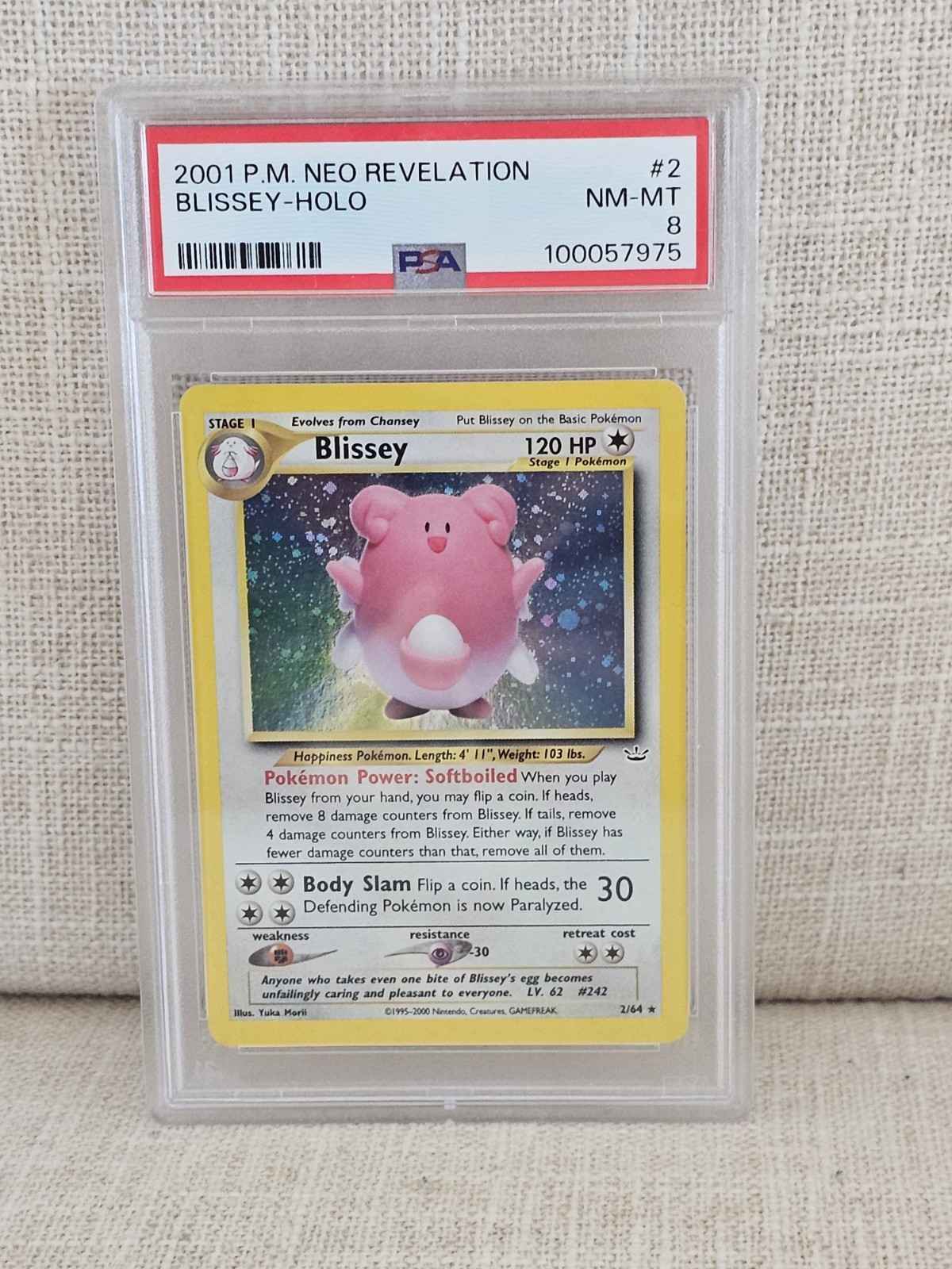 2001 Pokemon Neo Revelation Blissey Holo PSA 8 2