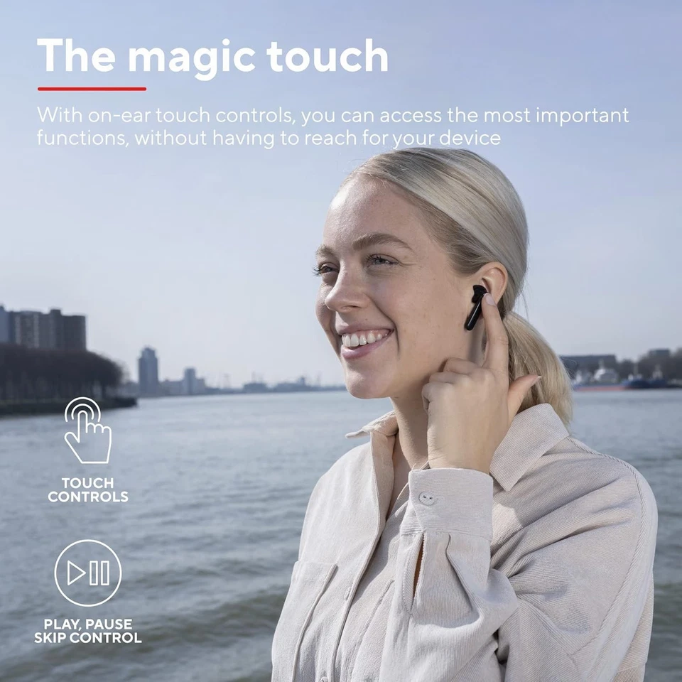 Trust Mobile Primo Touch Bluetooth Wireless Earphones, In Ear Headphones, On-tre - Imagen 3 de 4