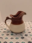McCoy USA Art Pottery Water Pitcher #7515 Brown and creme  7-1/4" Tall Vintage
