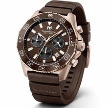 NEW RELEASE TechnoMarine Mar Vivo 44mm Everose Chocolate Chronograph TM-225074