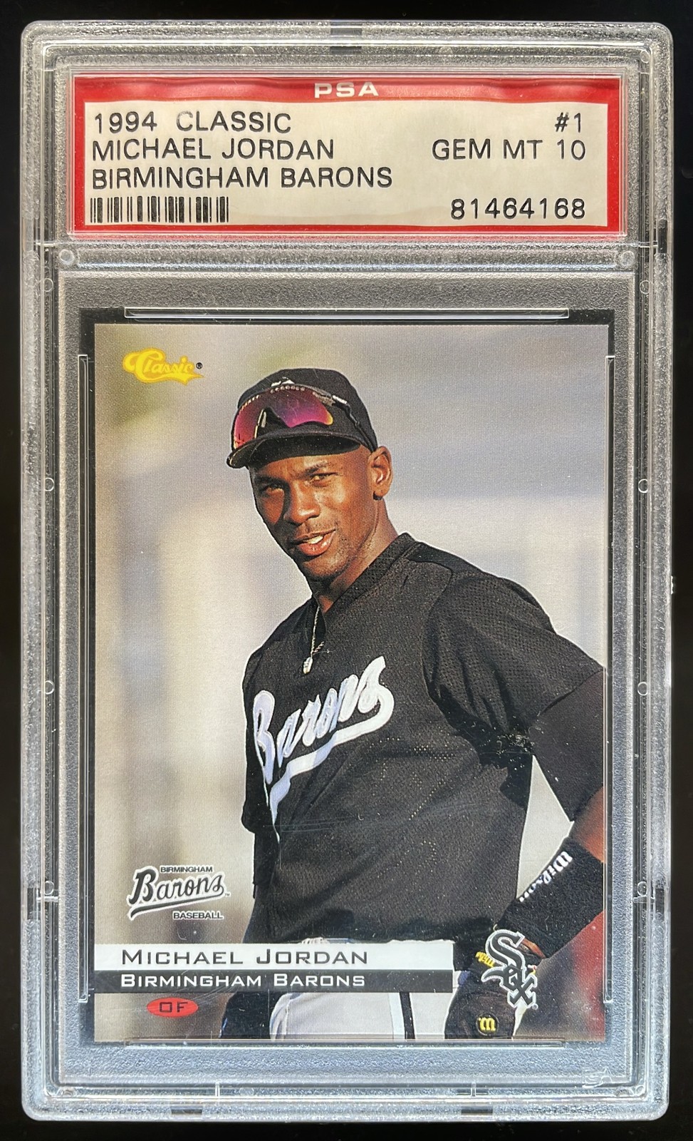 1994 CLASSIC MICHAEL JORDAN #1 BIRMINGHAM BARONS PSA 10 GEM MINT BASEBALL RC