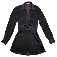 Urban Outfitters Phoebe Corseted Black Shirt Dress Womens Size Small