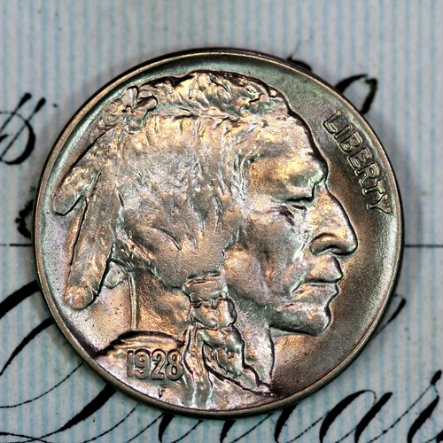 * 1928-P * NEAR+ GEM BU MS BUFFALO NICKEL * FROM ORIGINAL COLLECTION