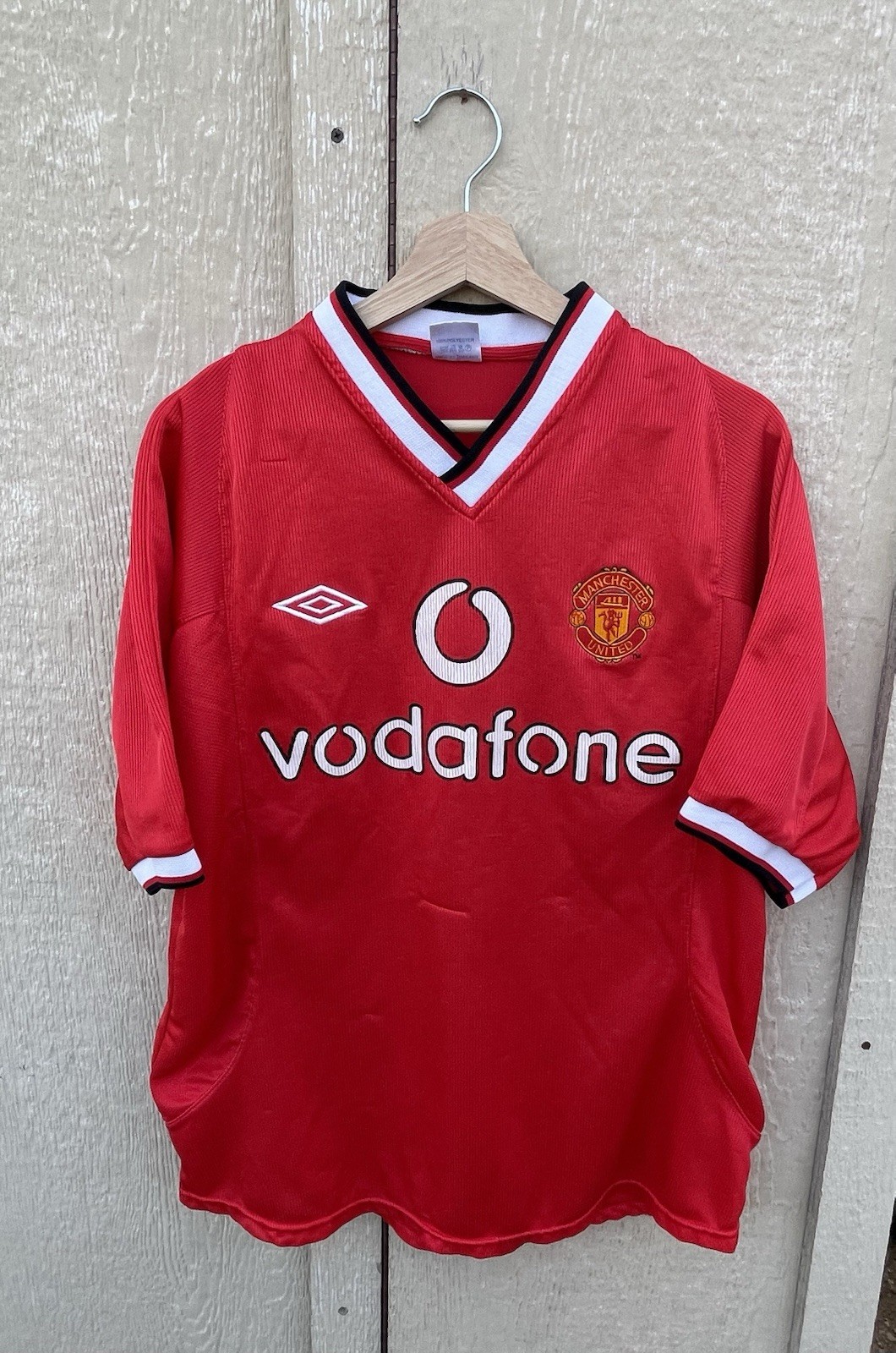 Manchester United Umbro Vodafone Jersey Red Men's Large Vintage Football
