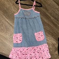 vintage Sanrio Girls Size 4 Hello Kitty Denim Dress