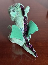 Mint Green  Purple Sparkly Dragon Plush   Fantasy Collectible   Mint Conditi