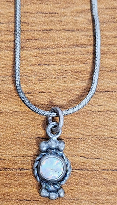 Fünf Sterne Sterlingsilber weißer Opal baumelnd Charm Halskette 925 5 Sterne