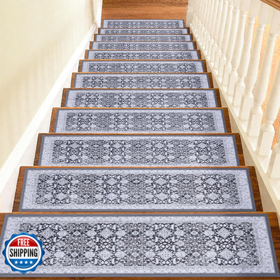 Im Home Non Slip Stair Treads For Wooden Steps Indoor Grey 15Pcs 30X8 Soft