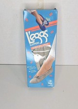 Vintage 1990 L'eggs Gray Grey Fleece Ballerina Slippers New  Size M 6.5-7.5 
