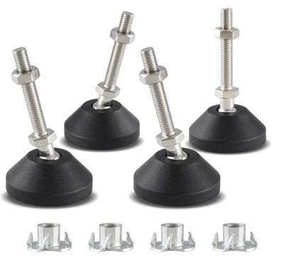 Jiozermi 4 Pcs Adjustable 1.34 inches x x 3 inches, Black
