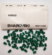 Factory Pack Swarovski Crystal Emerald 9x6mm Barrel 5204 Beads; 144pc