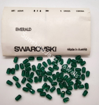 Factory Pack Swarovski Crystal Emerald 9x6mm Barrel 5204 Beads; 144pc