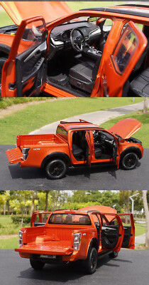 2023 Isuzu D-Max 4X4 Pick Up Orange Open Door 1/18 DieCast Car New