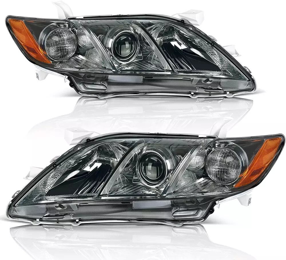 2007-2009 Toyota Camry Sedan Projector Headlight Assembly Non-Hybrid Chrome-image