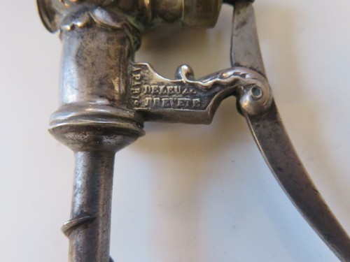 TIRE BOUCHON SIPHON A CHAMPAGNE TAP G. DELEUZE ARGENT 19 EME CORKSCREW CAVATAPPI - Picture 5 of 18