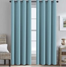 2 Panels 52" W x 96" L H.VERSAILTEX Curtains "blackout curtains aqua"