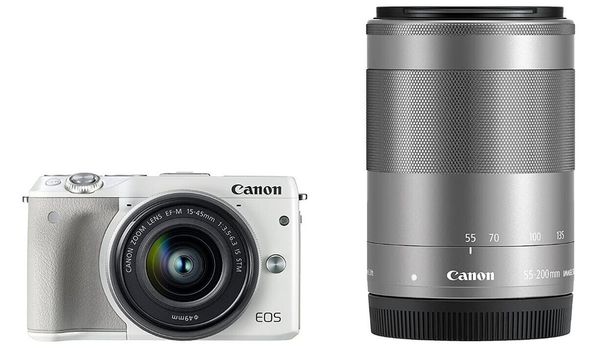Canon Mirrorless SLR Camera EOS M3 Double Zoom Kit (White) EOSM3WH 
