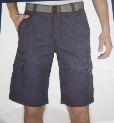 WEARFIRST Men's Belted Cargo Shorts FREE-BAND Zip Pocket Stretch Comfort,  colors
