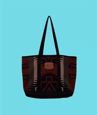 Pendleton Wool Tote Bag 90s Vtg Aztec Print Western Zipper