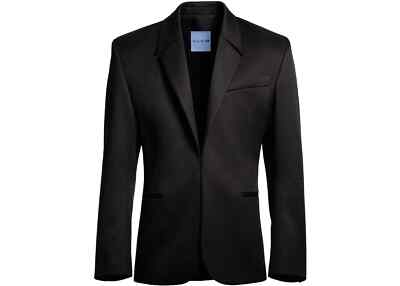 Mugler X H&M Schwarz 100% Wolle Definierte Taille Blazer Jacke UK-US 42 EU 52 Neu mit Etikett