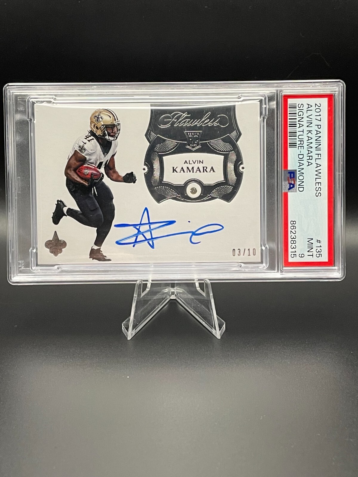 2017 Alvin Kamara Flawless Diamond Signatures /10 ON CARD Auto! PSA 9 POP 1!